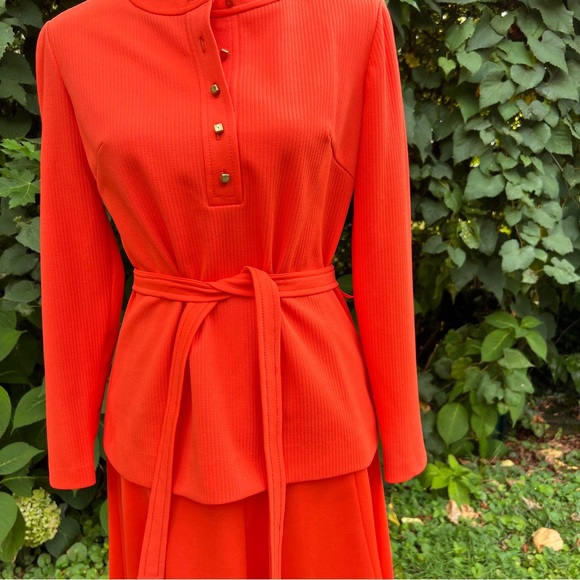 1970’s bright orange Kay Windsor skirt set - Picture 4 of 6